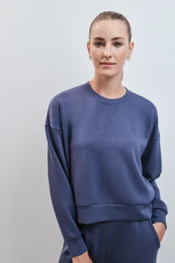 Sweatshirt college em modal azul