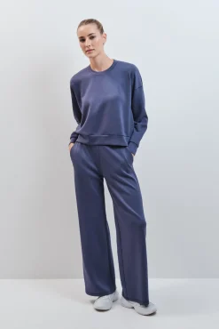 Sweatshirt college em modal azul