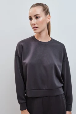 Sweatshirt college em modal cinza