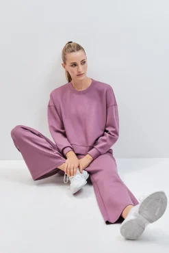 Sweatshirt college em modal grená