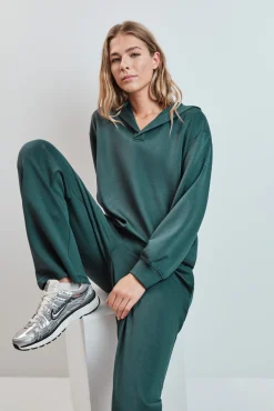 Sweatshirt com capuz verde