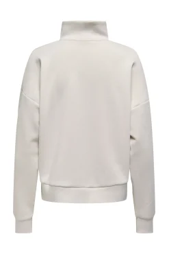 Sweatshirt com zíper e gola alta