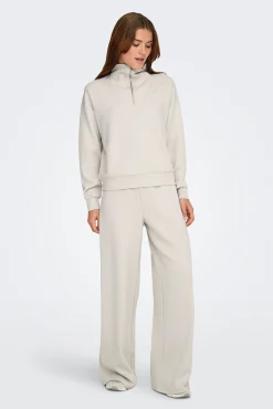 Sweatshirt com zíper e gola alta