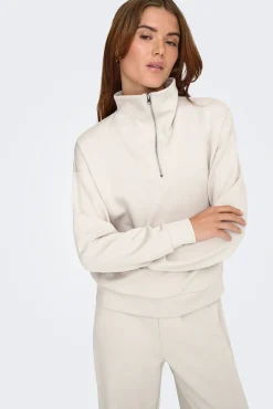Sweatshirt com zíper e gola alta