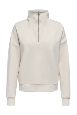 Sweatshirt com zíper e gola alta