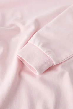 Sweatshirt de felpa gola redonda com acabamentos canelados