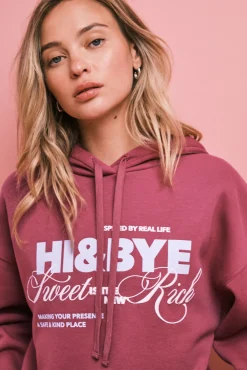 Sweatshirt em algodão com capuz rosa