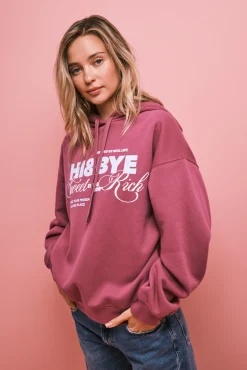 Sweatshirt em algodão com capuz rosa