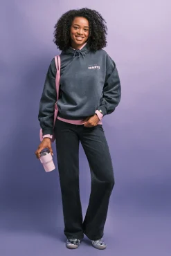 Sweatshirt em felpa com capuz cinza