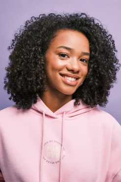 Sweatshirt em felpa com capuz rosa