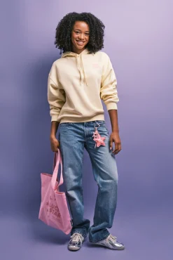 Sweatshirt em felpa com capuz amarelo