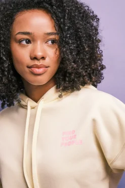 Sweatshirt em felpa com capuz amarelo