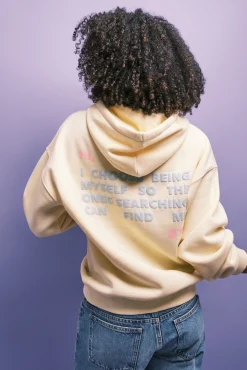 Sweatshirt em felpa com capuz amarelo