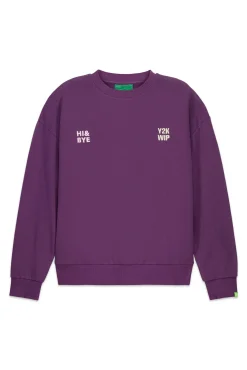Sweatshirt em felpa de algodão roxa