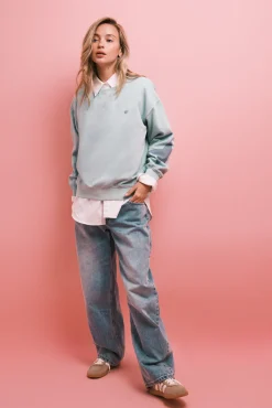 Sweatshirt em felpa de algodão verde