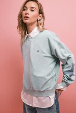 Sweatshirt em felpa de algodão verde