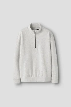 Sweatshirt gola alta meio fecho-éclair