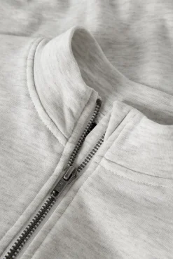 Sweatshirt gola alta meio fecho-éclair