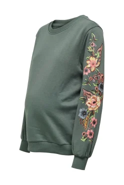 Sweatshirt maternity com detalhes florais