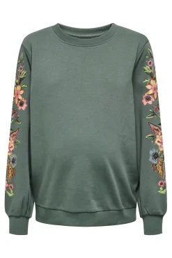 Sweatshirt maternity com detalhes florais