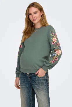 Sweatshirt maternity com detalhes florais