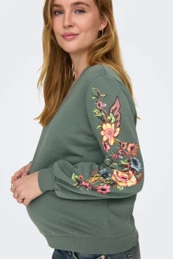 Sweatshirt maternity com detalhes florais