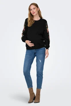 Sweatshirt maternity com detalhes florais