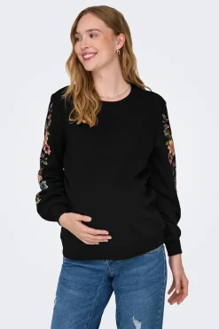 Sweatshirt maternity com detalhes florais