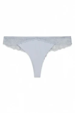 Tanga em microfibra e renda azuis