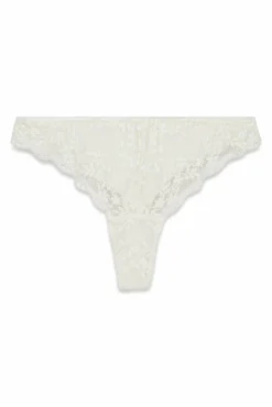Tanga em modal e renda brancas