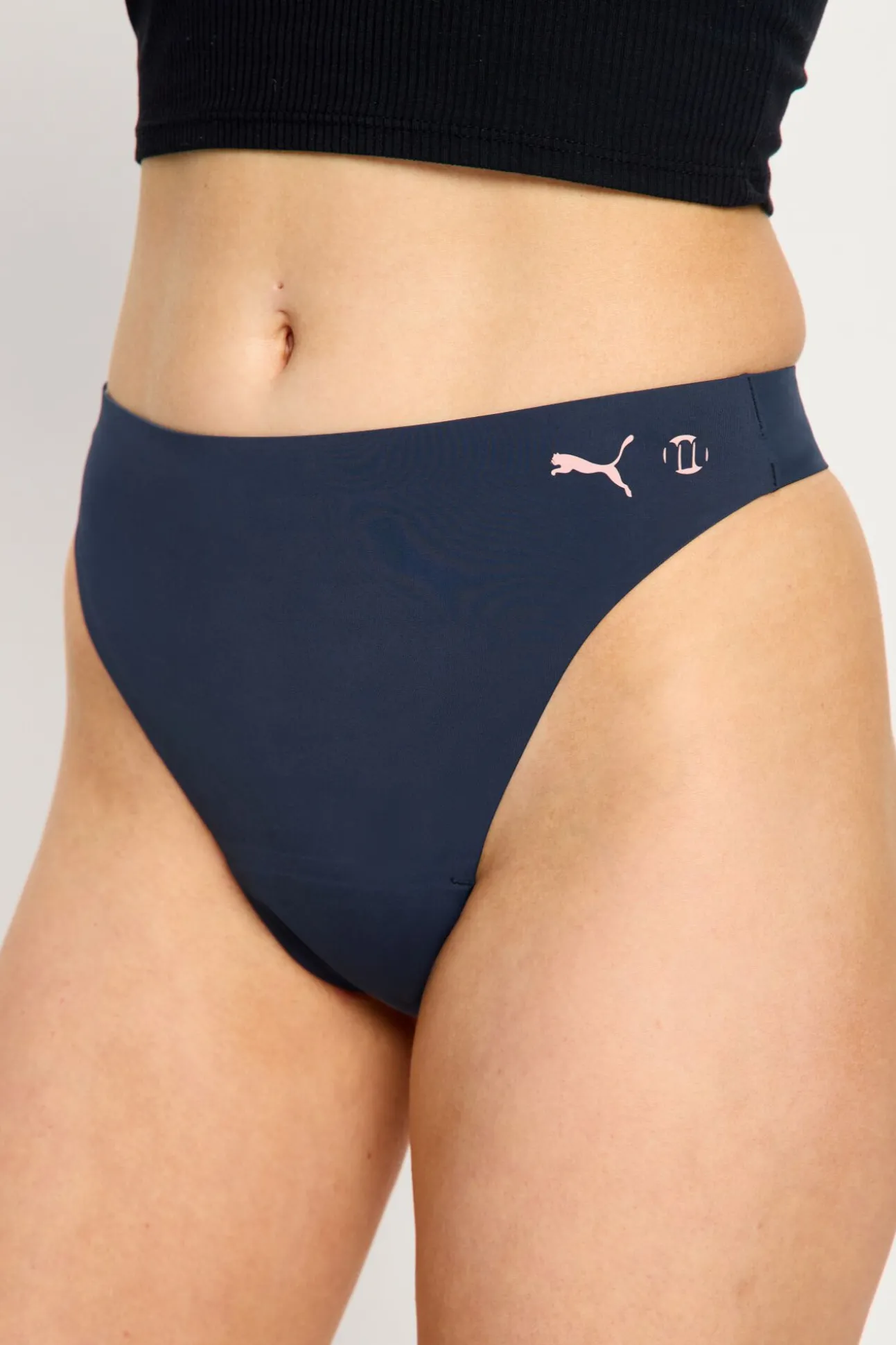 Tanga menstrual sem costura fluxo moderado azul