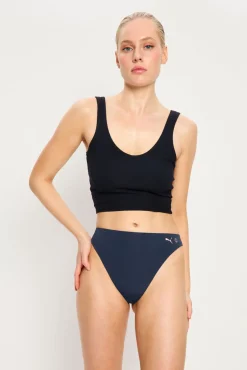 Tanga menstrual sem costura fluxo moderado azul