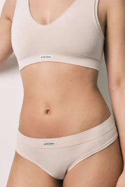 Tanga sem costura bege