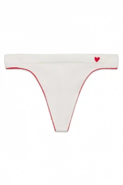 Tanga sem costura em canelado branco