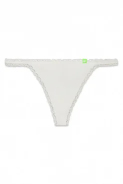 Tanga sem costura em renda branca