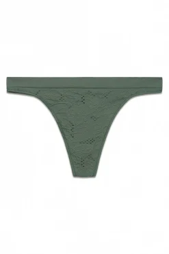 Tanga sem costura floral caqui