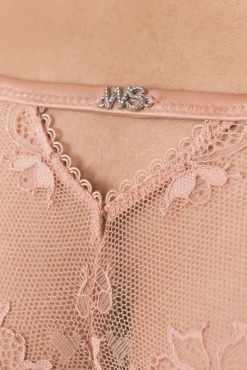 Tanga tira renda rosa brilhos