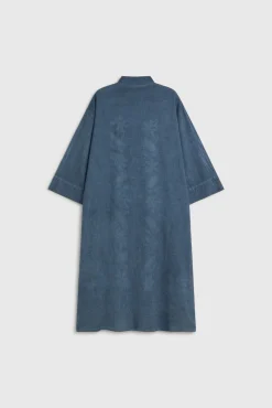 Túnica camiseira comprida em algodão bordado