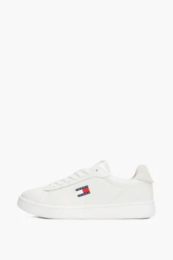 Tênis Tommy Jeans branco com logo da bandeira