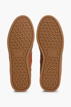 Tênis Tommy Jeans laranja com sola caramelo