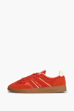 Tênis Tommy Jeans laranja com sola caramelo