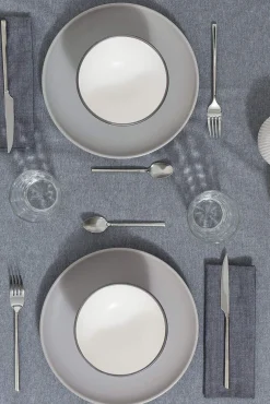 Toalha antimanchas algodão/poliéster chambray 8 pax.
