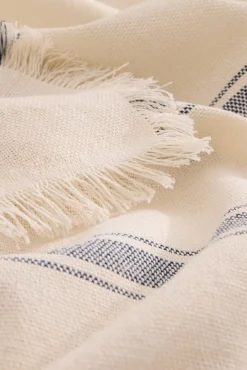 Toalha de mesa em algodão reciclado às riscas