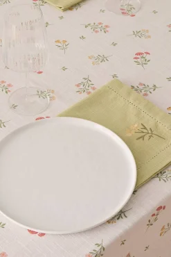 Toalha de mesa em algodão com flores