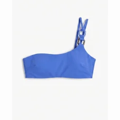 Top biquíni assimétrico azul