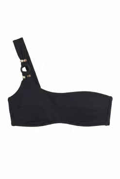 Top biquíni assimétrico preto