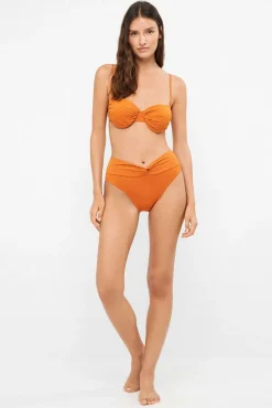 Top biquíni bandeau com copas removíveis