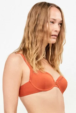 Top biquíni bandeau decote pronunciado