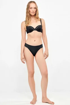 Top biquíni bandeau decote pronunciado