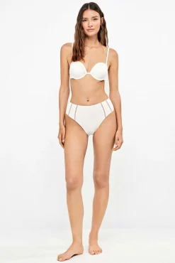 Top biquíni bandeau decote pronunciado